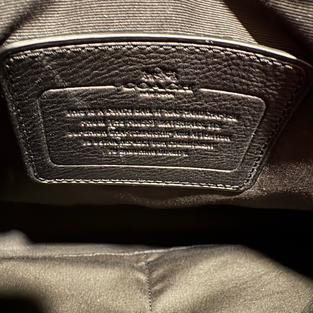 Coach Hamilton Black Pebbled Leather Laptop Briefcase with Top Handles and Strap - Picture 3 of 4